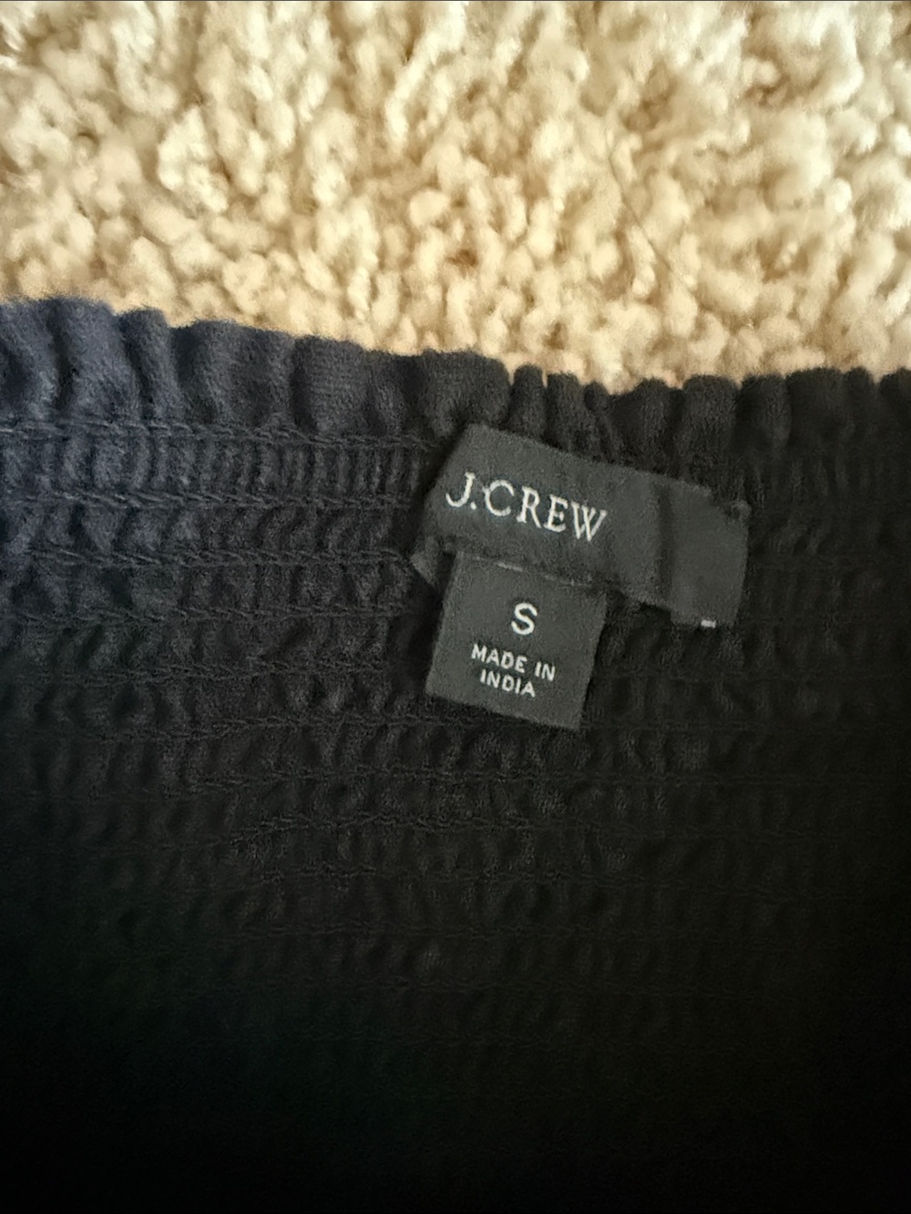 J. Crew Black Smocked Waist Circle Skirt - Picture 2 of 2